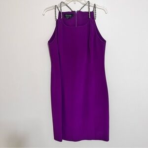 EUC Gillian Purple & silver formal dress metal rope straps Size 12 MAKE AN OFFER